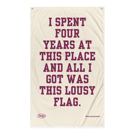 'Lousy' Flag in Beige & Maroon
