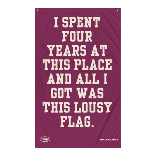 'Lousy' Flag in Maroon & Beige