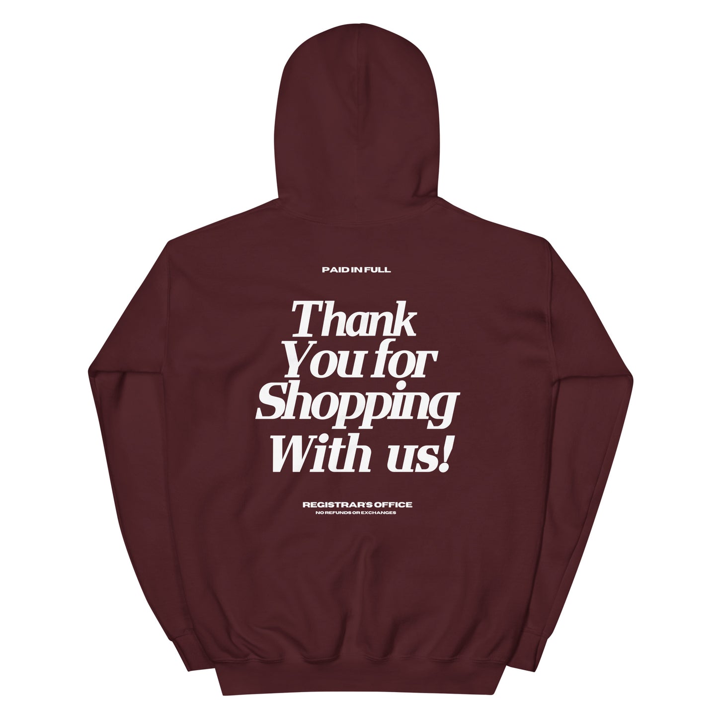 ‘Paid in Full’ Hoodie in Maroon & White