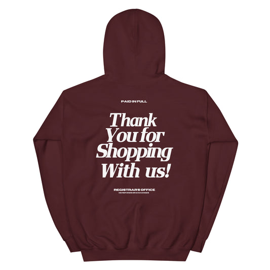 ‘Paid in Full’ Hoodie in Maroon & White