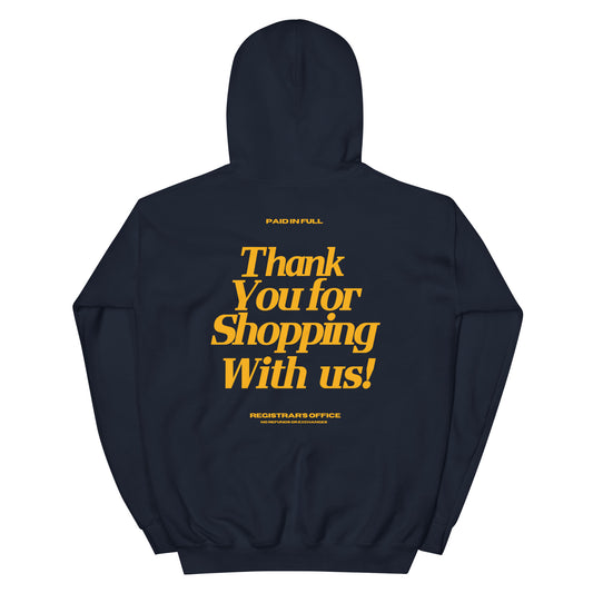 'Paid in Full' Hoodie in Navy & Gold