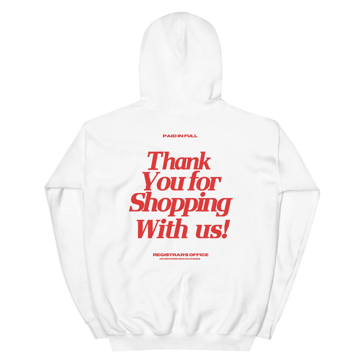 'Paid in Full' Hoodie in White & Red